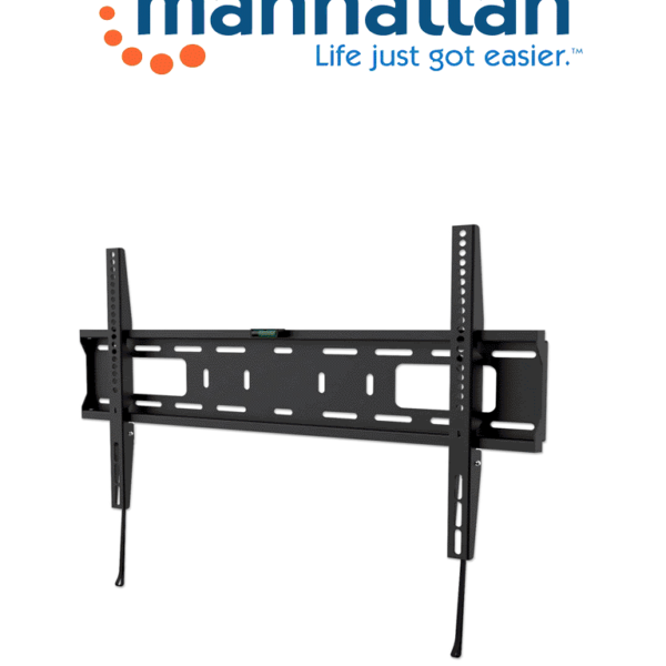 Manhattan 461986 - Soporte Para Monitor Con Montaje En Pared / Pantallas De 37" A 70" / Soporta Hasta 50 Kg / Diseño Ultra Delgado / Color Negro / Vesa / Instalación Fija (Sobre Pedido)