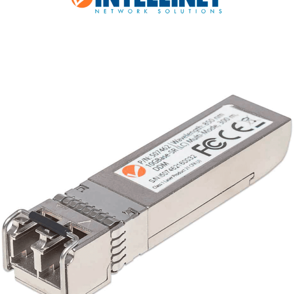 Intellinet 507462 - Módulo Transceptor Sfp+ 10 Gigabit De Fibra Óptica, Puerto Multimodo 10Gbase-Sr (Lc), 300 M (984 Ft)