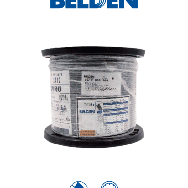 Belden 24120081000 - Cable Utp 100% Cobre / Categoria 6+ / Ibdn / Gigaflex 2412 Cmr / Color Gris / Bobina De 305 Mts