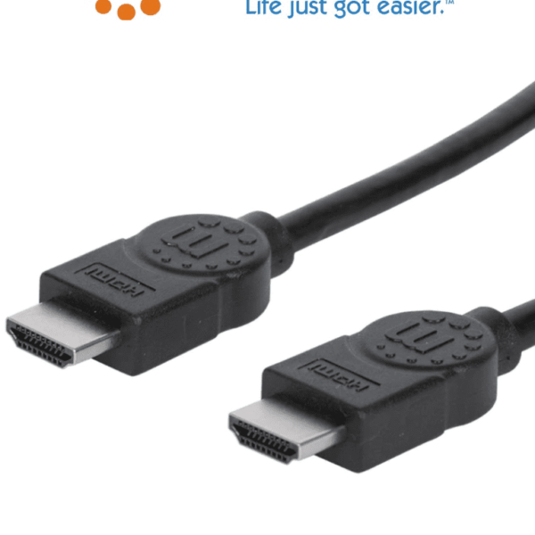 Manhattan 323215- Cable Hdmi De Alta Velocidad De 2 Metros/ Resolución 4K@30Hz/ Soporta 3D Y Canal De Ethernet De 100 Mbps/ Soporta Canal De Retorno De Audio (Arc)/ Blindado Para Reducir Interferencia/