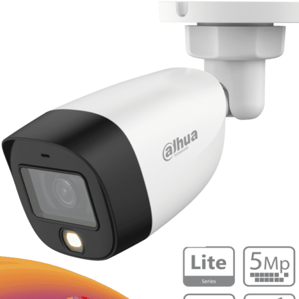 Dahua Hac-Hfw1509Cn-A-Led - Cámara Bullet Full Color De 5 Mp Con Lente De 2.8 Mm Y Apertura De 112°. Incluye Micrófono Integrado, Leds Para Visión Nocturna Hasta 20 Metros, Wdr De 120 Db Y Tecnología Starlight. Resistente Al Agua Ip67 #Hdcvi9.0