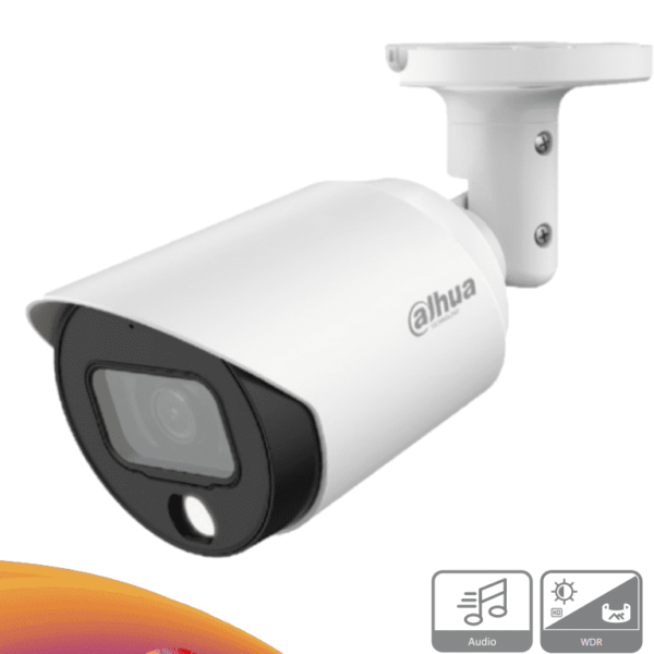 Dahua Hac-Hfw1239T-A-Led - Camara Bullet Full Color De 2 Megapixeles/ 1080P/ Microfono Integrado/ Lente De 3.6Mm/ Metalica/ Wdr Real De 130 Db/ Leds Para 20 Mts/ Ip67/ Starlight/