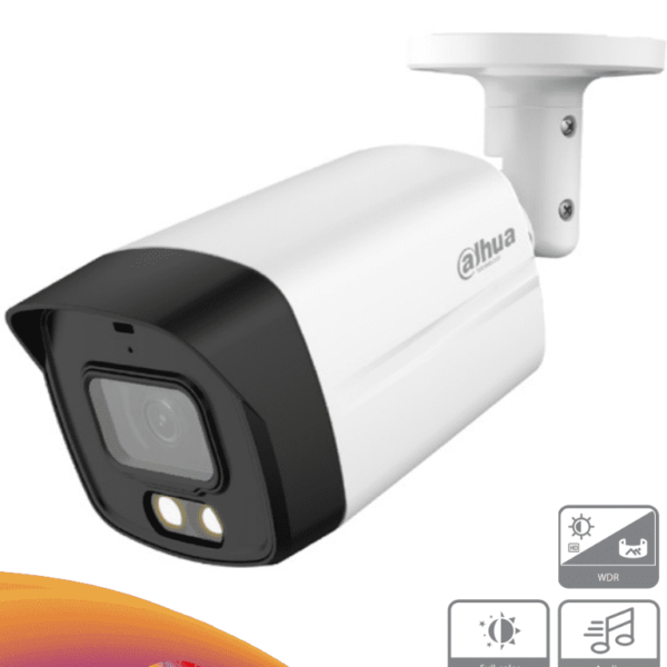 Dahua Hac-Hfw1239Tlm-A-Led - Camara Bullet Full Color De 2 Megapixeles/ Super Adapt Con Wdr Real De 130 Db/ Microfono Integrado/ Lente De 3.6Mm/ Leds Para 40 Mts/ Ip67/ Starlight/ Soporta: Cvi/Cvbs/Ahd/Tvi