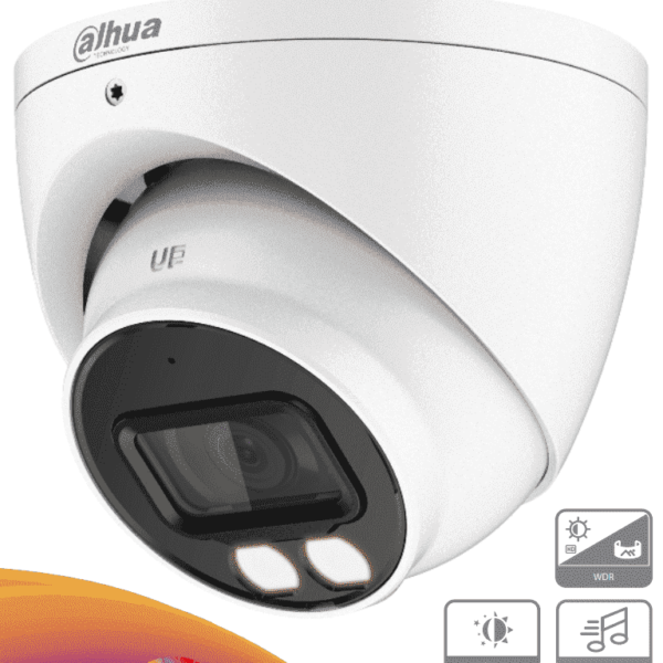 Dahua Hac-Hdw1509Tn-A-Led-0360B - Cámara Domo Full Color De 5 Mp Con Lente De 3.6 Mm Y Micrófono Integrado. Ofrece Iluminación Led Hasta 40 Metros, Tecnología Starlight Y Resistencia Al Agua Ip67 #Hdcvi9.0 #Viva #Tecnoween #Tw1