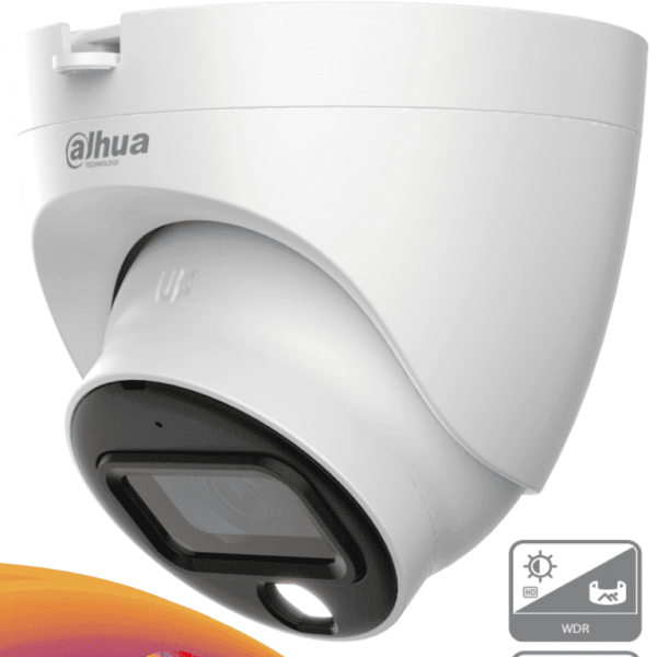 Dahua Hac-Hdw1239Tlqn-A-Led - Camara Domo De 2 Megapixeles/ Full Color/ Lente De 2.8 Mm/ 107 Grados De Apertura/ Wdr Real De 130 Db/ 20 Metros De Iluminación/ Microfono Integrado/ Ip67/ Facil Instalación/ #Prohdcvi