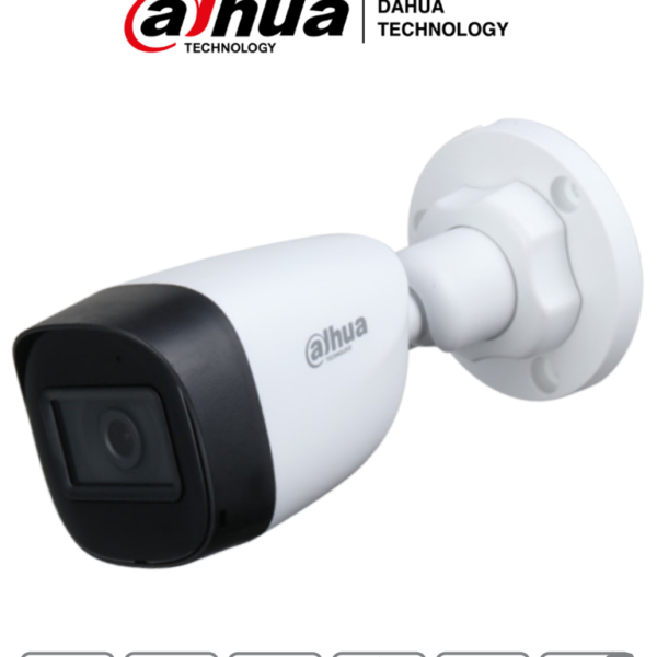 Dahua Hac-Hfw1200Cn-A - Cámara Bullet 1080P/ Micrófono Integrado/ Lente De 2.8Mm/ 30 Mts De Ir/ Ip67/ Policarbonato/ Cvi/Cvbs/Ahd/Tvi/ Blc/Hlc/Dwdr #Voldh #Ingdahua