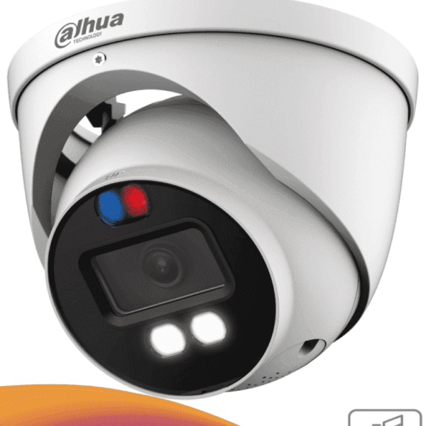 Dahua Dh-Hac-Me1809Hn-A-Pv - Camara Domo Tioc 4K/ Disuasión Activa/ Iluminador Dual Inteligente + Fullcolor/ Estrobo Con Luz Roja Y Azul/ Lente De 2.8Mm/ 106 Grados De Apertura/ 40 Metros De Ir Y Luz Visible/ Microfono Integrado/ Ip67/