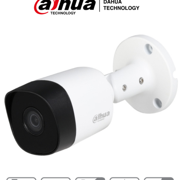 Dahua Hac-B2A51N-0280B-S2 - Cámara Bullet De 5 Mp Con Lente De 2.8 Mm Y Ángulo De Visión De 106°. Incorpora Ir De 20 M Para Visión Nocturna, Resistente Ip67, Y Materiales Metálicos. Compatible Con Cvi, Cvbs, Ahd Y Tvi #Hdcvi9.0 #5Mp
