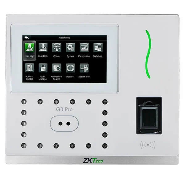 Zkteco G3Pro - Control De Asistencia Y Acceso Básico Con Autenticación Facial (12000 Rostros), Huella Digital Bioid+ (20000), Tarjeta Id 125 Khz (20000), Verificación Palma (6000), Registro De 200,000 Eventos, Green Label Y Tcp/Ip #Hd8 #Zk9 #Cm1 #Mci2