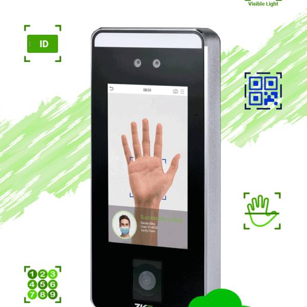 Zkteco Speedfacev5Lqr - Control De Acceso Facial / 6000 Rostros / 3000 Palmas / 10,000 Tarjetas Id 125 Khz / Qr / Contraseñas / 200,000 Registros / Reconocimiento En 0.35 S / Algoritmo Anti-Spoofing / Tcp/Ip / Wiegand / Rs-485 / #Zk11