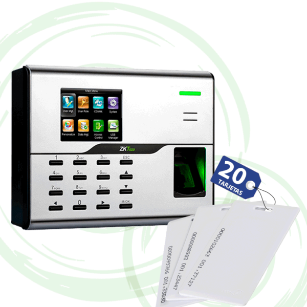 Zkteco Ua860Idcardpak - Control De Acceso Y Asistencia Simple Con 20 Tarjetas De Proximidad Id De125Khz 1.88 Mm