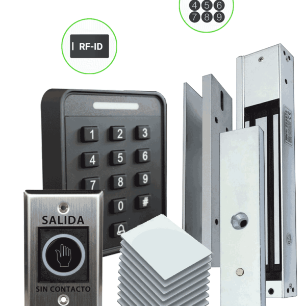 Zkteco Sa40Kit - Control De Acceso Kit - Kit De Acceso Autónomo Solución Para Una Puerta Que Incluye: 1 Sa40 Control De Acceso / 1 Electroimán Lm1802 300Lbs / 1 Botón De Salida Tleb1 / 10 Tarjetas 125 Khz