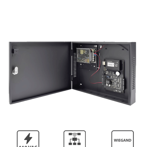 Zkteco C3100Packageb - Control De Acceso Profesional Para 1 Puerta / Gabinete Y Fuente / Sin Biometría / Fácil Administración Con Software Zkaccess 3.5