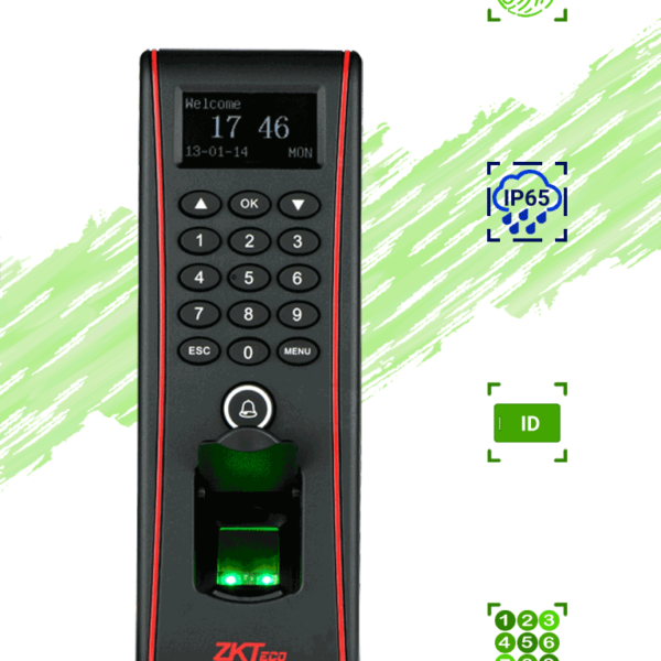 Zkteco Tf1700 - Control De Acceso Exterior De Huella, Tarjeta Y Contraseña / Soporta 3000 Huellas / 10000 Tarjetas Rfid 125 Khz / Almacena 30000 Registros / Conexión Tcpip / Usb / Compatible Con Software Zk Access 3.5