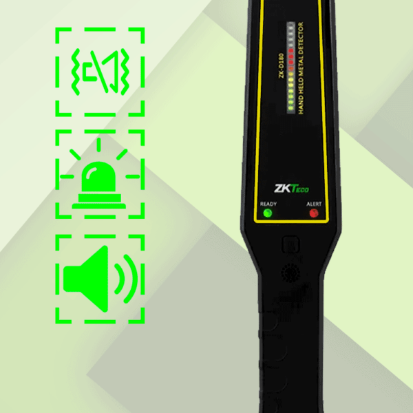 Zkteco D180 - Detector De Metales Portátil Con Alta Sensibilidad, Indicador Visual Y Alarmas Sonora Y De Vibración. Su Batería Recargable De 9Vdc Proporciona Hasta 40 Horas De Uso Continuo, Ideal Para Aplicaciones De Seguridad Eficientes Y Prolongadas.