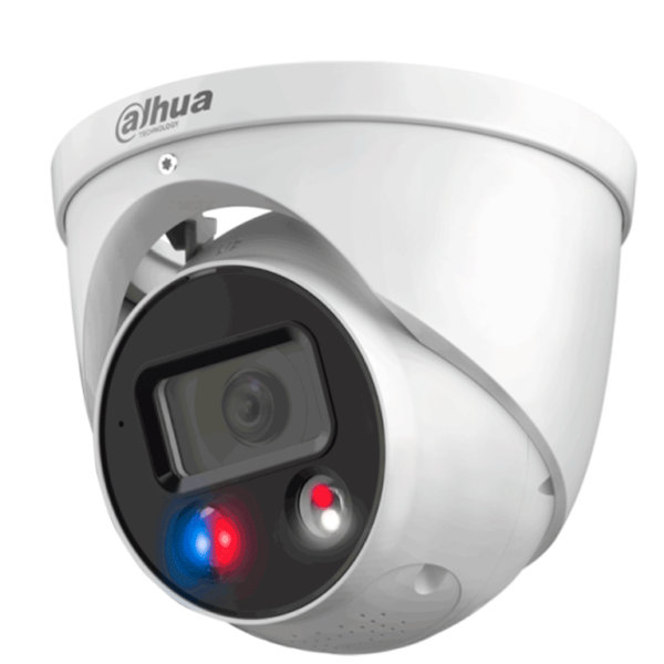 Dahua Dh-Ipc-Hdw3849H-As-Pv-S5 - Cámara Ip Domo De 8 Megapixeles Con Disuasión Activa/ Iluminador Dual Inteligente/ Tioc/Qucik Pick/ Wizsense/ Lente De 2.8 Mm/ 106 Grados De Apertura/ 30 Metros De Ir Y Luz Visible/ Audio 2 Vías/ E&S De Alarma/