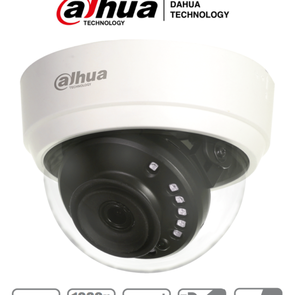 Dahua Hac-D1A21N-0280B - Cámara Domo Hdcvi 1080P/ 103 Grados De Apertura/ Lente De 2.8 Mm/ Ir 20 Mts/ Uso Interior/ Tvi Ahd Y Cvbs/ #Voldh #Nov