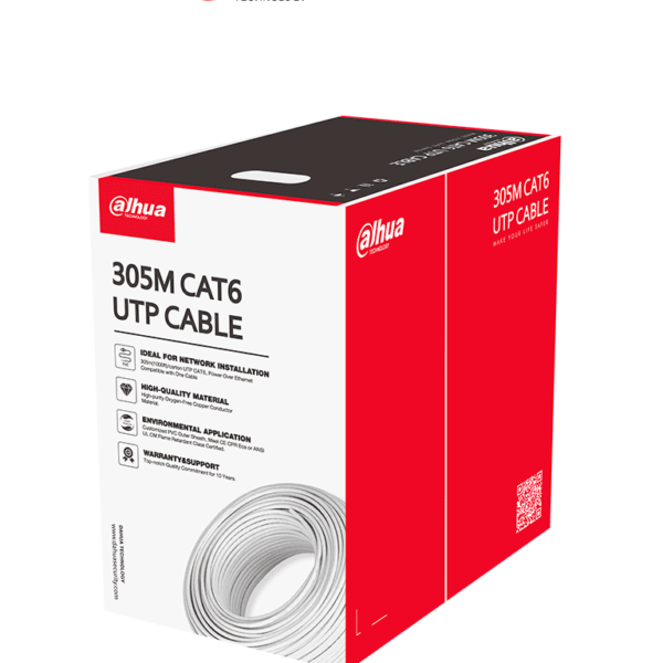 Dahua Pfm923I-6Un-C - Bobina De Cable Utp Cat 6 100% Cobre/ Color Blanco/ 305 Metros/ Para Interior/ Ideal Para Redes Y Video/ Certificado Cpr Eca Retardante/ Estandares Q/Dxj 067-2019, En50575-2014/ Lszh/