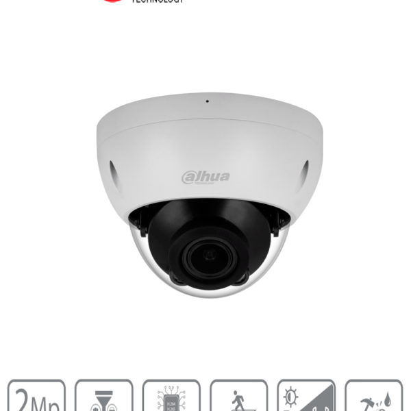Dahua Dh-Ipc-Hdbw2241R-Zs Cámara Domo Ip De 2 Mp/ Lente Mot 2.7 Mm–13.5 Mm/ H.265+/ Ir De 40 Mts/ Wdr Real/ Prtección Perimetral/ Videoanaliticos/ Smd Plus/ Ranura Para Microsd/ Ip67/ Ik10/ Poe #Cipf #Ddip