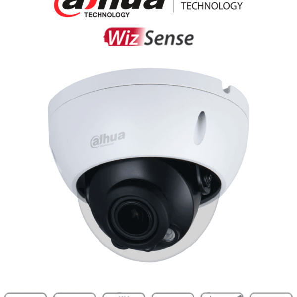 Dahua Dh-Ipc-Hdbw2541R-Zas - Domo Antivandalico De 5 Megapixeles/ Lente Motorizado De 2.7-13.5/ Wizsense/ Ir De 40 Metros/ Ranura Microsd/ E&S De Alarma/ Ik10/ Poe/ Smd Plus/