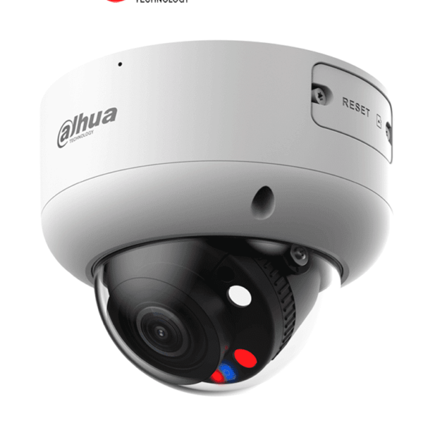 Dahua Dh-Ipc-Hdbw3549R1P-Zas-Pv - Camara Ip Domo De 5 Megapixeles /Tioc/ Luz Azul Y Roja/ Iluminadores Duales Inteligentes 40M/ Ir 50M/ 113°/ Lente Motorizado/ 2.7 Mm–13.5 Mm/H.265+/ Smd/ Ranura Micro Sd/ Poe/ Ip67/ E&S De Alarma Y Audio/ Ik10 /