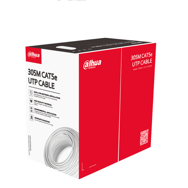 Dahua Pfm920I-5Eun-C-V2 (White) - Bobina De Cable Utp Blanco, 100% Cobre, Categoría 5E, 305 Metros. Ideal Para Video Y Redes, Cumple Con Cpr Eca Y Es Compatible Con Alimentación Poe Para Un Rendimiento Óptimo.