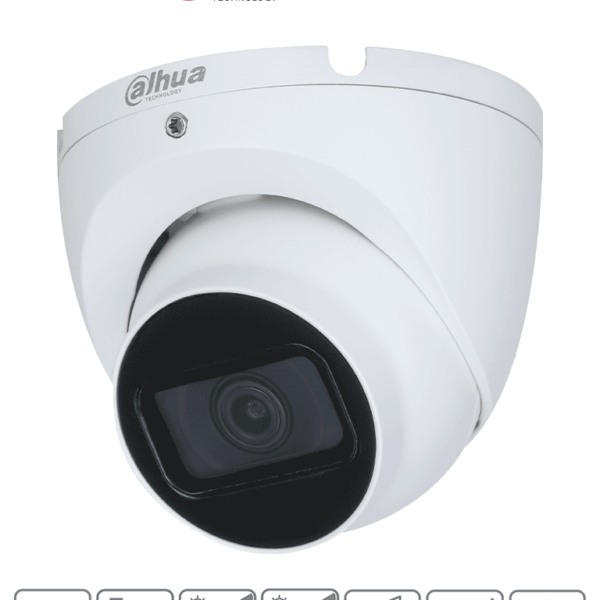 Dahua Hac-Hdw2501Tlm-A - Cámara Domo 5Mp, Serie Pro Con Lente De 2.8Mm Y Ángulo De 111°; Ir 30M, Micrófono Integrado, Carcasa Metálica, Wdr 120Db, Ip67, Con Tecnología Starlight Y Hdcvi. Calidad Superior En Cualquier Entorno.