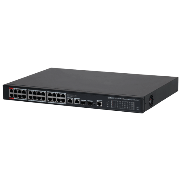 Dahua Dh-S4228-24Gt-360 Switch Gigabit 24 Puertos Administrable/ Capa 2/ 2 Puertos Hi-Poe/ Redundancia De Red: Stp/ Rstp/ Transmisión De Larga Distancia De 250 M/ 56 Gbps/ Poe