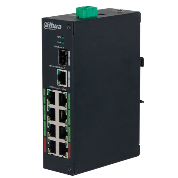 Dahua Dh-Lr2110-8Et-120-V2 Switch Industrial Epoe 8 Puertos/ Hasta 800 Mts Con Cámaras Epoe/ 120 Watts/ Switching 8.8G/ Ieee802.3Af/ Ieee802.3At/ Hi-Poe