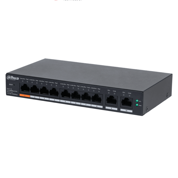 Dahua Dh-Cs4010-8Et-60 Switch Poe De 8 Puertos / Poe Inteligente/ 60Watts Totales/ 2 Puertos Uplink/ Switching 4.8Gbps/ Protección De Descargas/ Dolynk Care/ #Buenfindahua20 #Nov