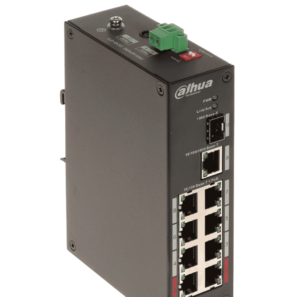 Dahua Pfs3110-8Et-96 - Switch Poe De 10 Puertos/ 8 Puertos Poe/ 1 Puerto Sfp De 1000 Mbps/ 1 Puerto Puerto Rj45 10/100/1000/ 96 Watts Totales/ Soporta Poe Watchdog/ Switching 7.6 Gbps/ Tasa De Reenvio De Paquetes De 4.17 Mbps/
