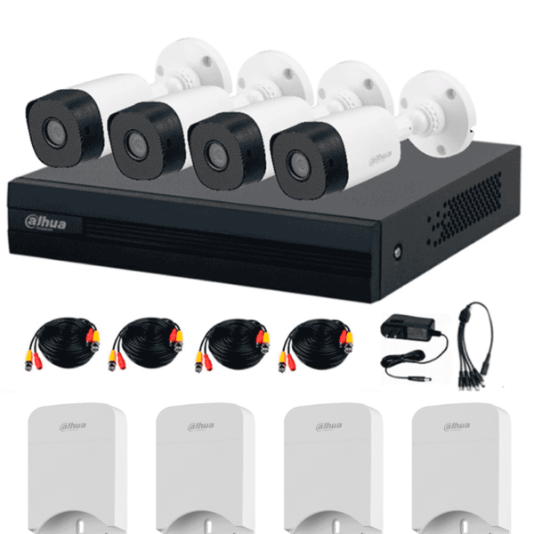 Dahua Kitxvr1B04-I+4C+4S - Kit Dvr Cooper-I De 4 Canales Con Ia, H.265+, Incluye 4 Cámaras 2Mp B1A21N 1080P. Admite 4 Canales + 1 Ip (Hasta 5 Ip En Total). Con Smd Plus Para Detección De Humanos Y Vehículos. Incluye Accesorios Y 4 Cajas De Conexión