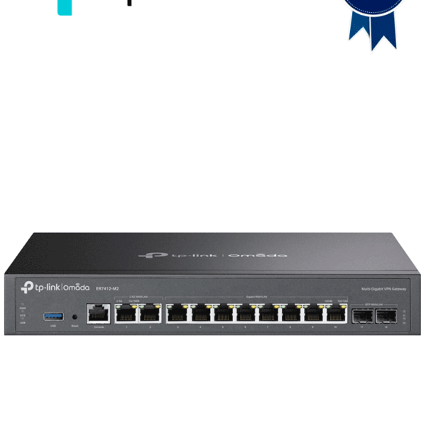 Tp-Link Er7412-M2 - Router Vpn Omada Multi-Gigabit , 2 Puertos Wan/Lan A 2.5G , 10 Puertos Gigabit Wan/Lan (2× Sfp, 8× Rj45) , Balanceo De Carga Hasta 11 Puertos Wan , Gestión Centralizada En La Nube A Través De La Web O De La Aplicación Omada.