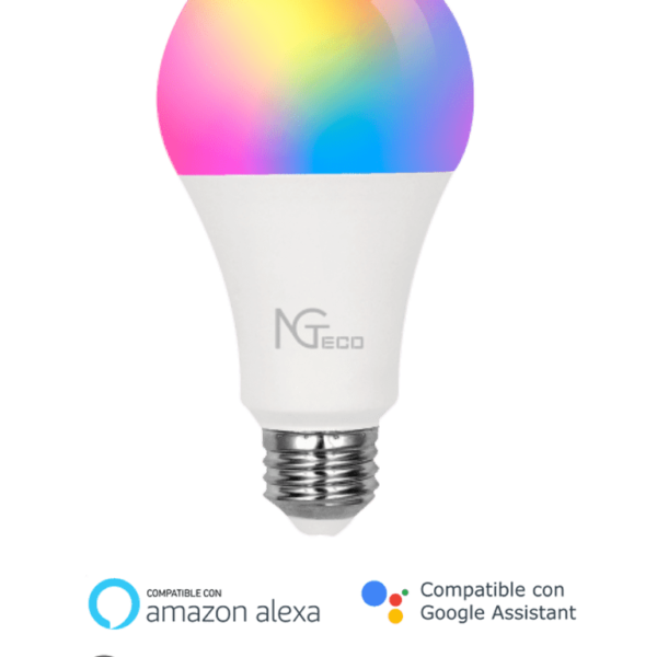 Ngteco Ngl200 - Foco Led Inteligente Wifi De 9W / Color Regulable / Control Remoto App / Control Por Voz Amazon Alexa Y Google Assistant / Wifi 2.4 Ghz / Configuración Horarios / 950 Lumenes
