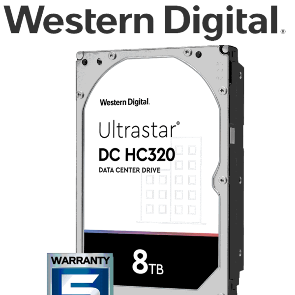 Western Hus728T8Tale6L4 - Disco Duro De 8 Tb Hc320 / Serie Ultrastar / Recomendado Para Servidores / Videovigilancia / Sin Limite De Bahias / 7200Rpm / Sata 3 / 6Gbs / 256Mb
