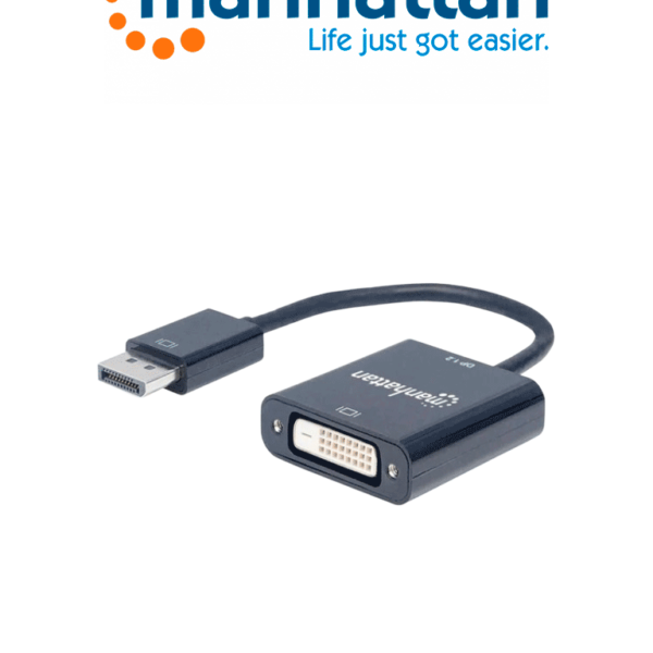 Manhattan 152228 - Adaptador Displayport 1.2A A Dvi-D Displayport 1.2A Macho A Dvi-D Hembra, Activo, 23 Cm (9 In.), Negro
