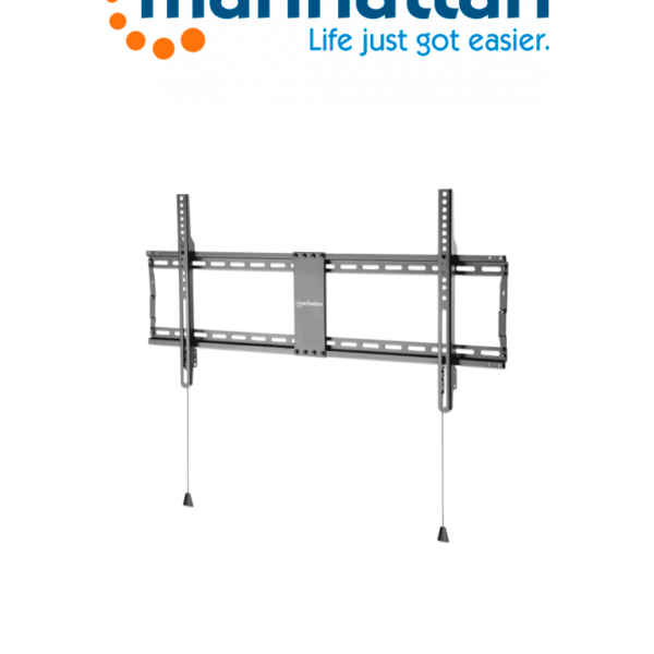 Manhattan 461948 - Soporte Fijo Ultradelgado Para Tv / Soporta Un Televisor De 43" A 100" De Hasta 70 Kg (154 Lbs.), Soporte Fijo Para Televisor, Diseño Ultradelgado, Plegable Para Un Embalaje Compacto Y Fácil De Transportar, Negro #I&Mbfin