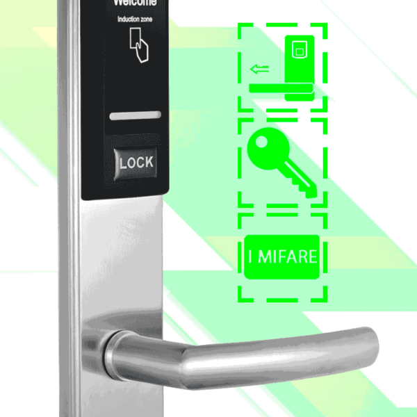 Zkteco Lh3000R - Cerradura Derecha Para Hotel Con Tecnología Mifare 13.56 Mhz, Compatible Con Puertas De 40 A 55 Mm De Grosor, 2 Pestillos De Seguridad, Fabricada En Acero Inoxidable, Capacidad De Registro De 224 Eventos #Mci2 #Zmciq2