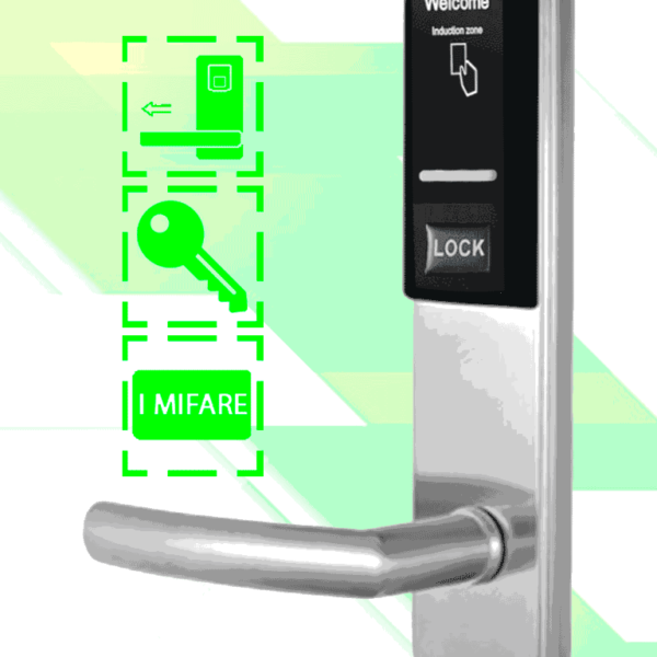 Zkteco Lh3000L - Cerradura Izquierda Para Hotel Con Tecnología Mifare 13.56 Mhz, Compatible Con Puertas De 40 A 55 Mm De Grosor, 2 Pestillos De Seguridad, Fabricada En Acero Inoxidable, Capacidad De Registro De 224 Eventos #Mci2 #Zmciq2
