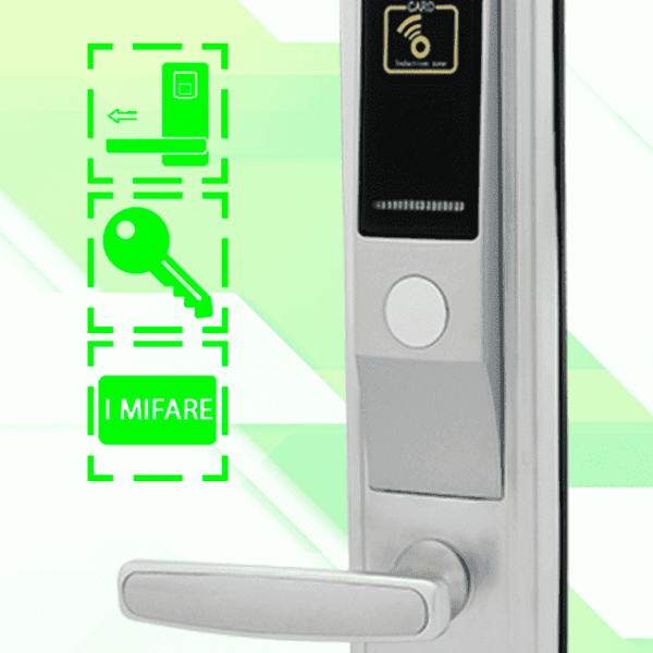 Zkteco Lh3600L - Cerradura Izquierda Para Hotel Con Tecnología Mifare 13.56 Mhz, Compatible Con Puertas De 35 A 55 Mm De Grosor, Estándar Americano, Con 5 Pestillos De Seguridad #Mci2
