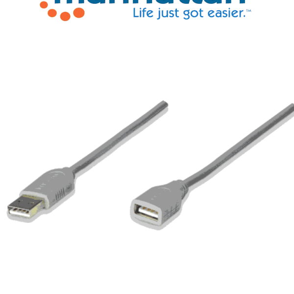 Manhattan 317238 - Cable De Extensión Usb Macho A Usb Hembra/ 3 Metros/ Velocidad Máxima De Hasta 12 Mbps/ Ul 2725/ Usb 1.1/