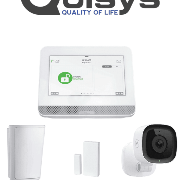 Qolsys Iq4 Hub Video Basico - Paquete Que Contiene Sistema De Alarma Iq 4 Hub , Con Pantalla Táctil De 7", Power G 915 Mhz 1 Sensor Pir Inalámbrico Pg9914, 1 Sensores Magnéticos Inalámbrico Pg9303 Y Cámara Interior Alarm.Com Adcv523