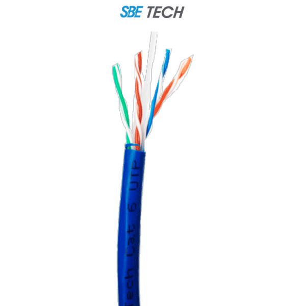 Sbe Tech Sbe-Utpc6Ucert-Bl-Np - Cable Utp Cat6/ 100% Cobre/Caja 305 Metros/ Color Azul/ 23 Awg/ Separador Central/