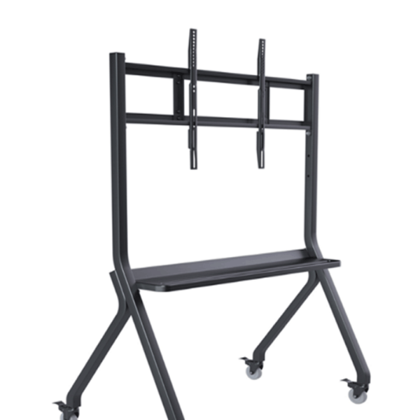 Zkteco Iwba01B - Soporte Móvil Para Pantallas Interactivas Inteligentes / Altura Ajustable / Carga Máxima De 100 Kg / 4 Ruedas Giratorias Con Seguro / Color Negro
