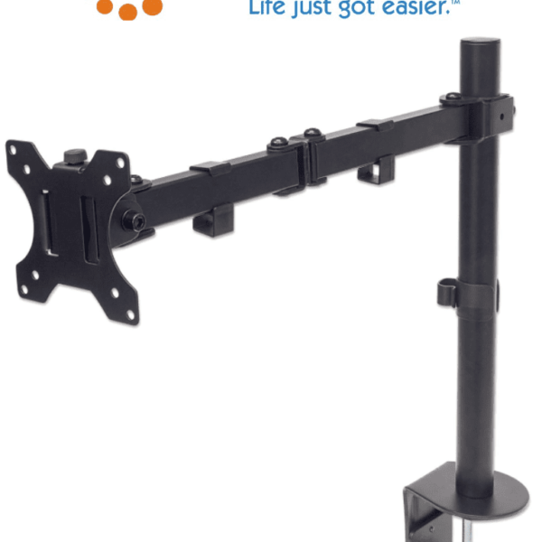 Manhattan 461542 - Soporte De Escritorio Para Monitores De 13 A 32 Pulgadas/ 8 Kg De Carga/ Brazo Doble Articulado/ Ajuste Horizontal Y Vertical/ Vesa 75/ 100/
