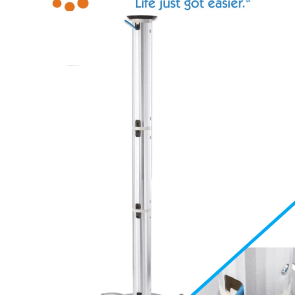 Manhattan 424820 - Soporte De Techo Para Proyector/ 10 Kg De Carga/ Barra Extensible De 13 A 106 Cm/ Ajuste Vertical, Giro Y Altura/ Construido En Aluminio/ Administrador De Cable/ Sujeta Con Seguridad La Mayoría De Los Proyectores/