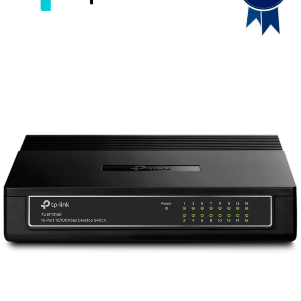 Tp-Link Tl-Sf1016D - Switch De Escritorio Con 16 Puertos Rj45 Fast Ethernet, Diseño En Plástico Y Configuración Plug And Play.