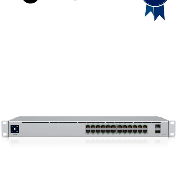 Ubiquiti Usw-24-Poe Unifi Switch Gen2, Capa 2 De 24 Puertos (16 Poe 802.3Af/At + 8 Gigabit) + 2 Puertos 1G Sfp, Con 95W De Potencia Y Pantalla Informativa.