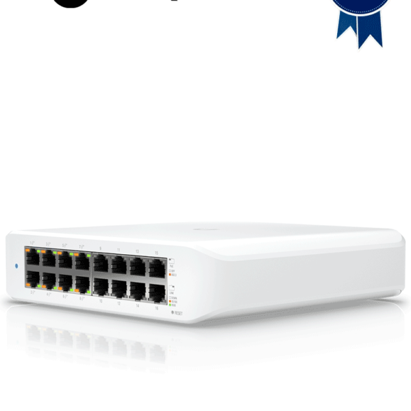 Ubiquiti Usw-Lite-16-Poe - Switch Unifi Lite, Poe Administrable, Con 16 Puertos 10/100/1000 Mbps Y 8 Puertos 802.3Af/At, Con Un Presupuesto Poe De 45W #Ubm3