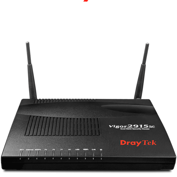 Draytek Vigor2915Ac - Ruteador Inalámbrico Multi-Wan Balanceador De Cargas, 2 Puertos Wan Gigabit Rj45, Hasta 4 Puertos Lan Gigabit, Soporta Hasta 16 Túneles Vpn, Filtrado De Contenido Web, Ideal Para Pymes